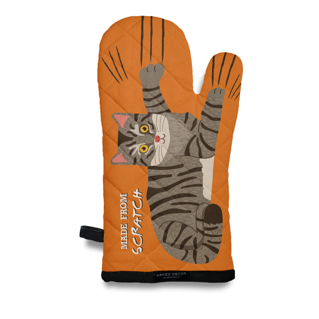 Grey Tabby Oven Mitt Made From Scratch Naked Decor