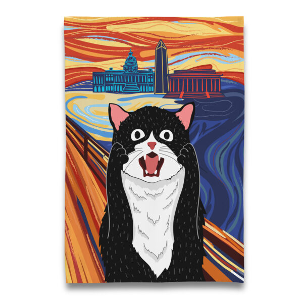 The SCREAM Cat Washington DC Tea Towel