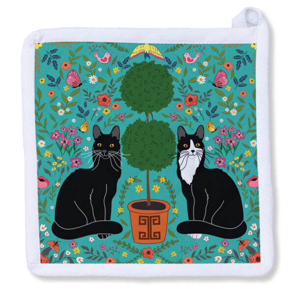 Kitty Cats with Topiary Potholder