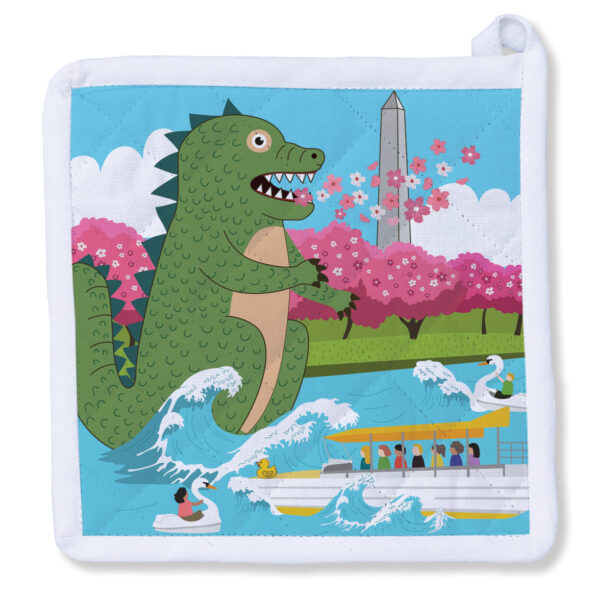 Cherry Blossom Green Monster at DC Tidal Basin Potholder